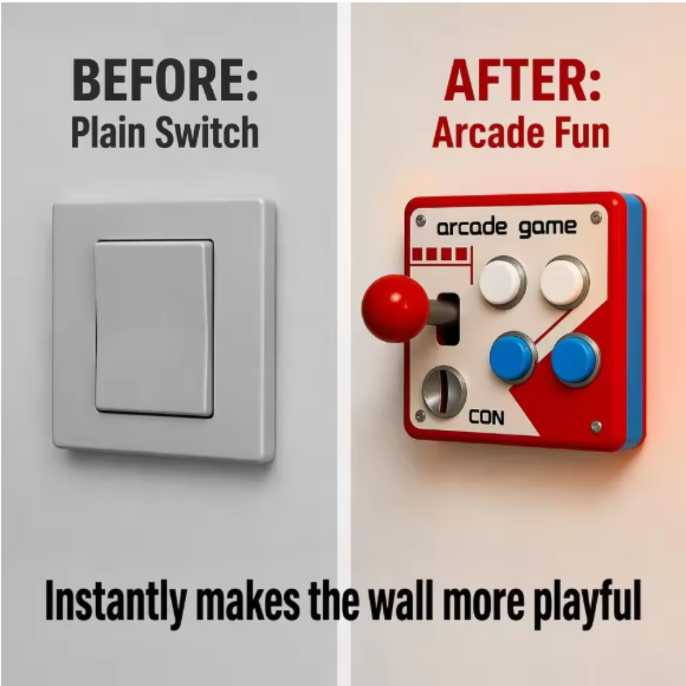 Retro Gaming Room - Retro Arcade Joystick Switch Plate Cover,