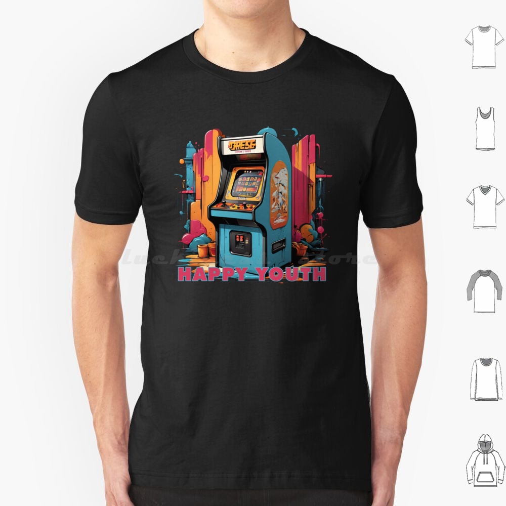 Happy Youth-Arcade T Shirt Men - Retro Gaming Gamestop 评论和价格