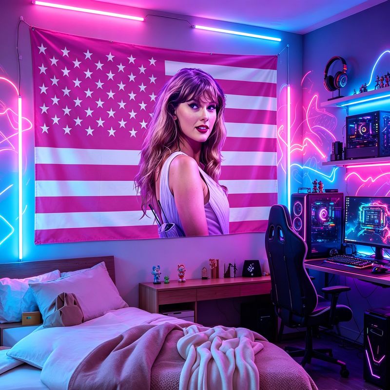 VIKAMA American Flag Female Si - Retro Gaming Room 评论和价格